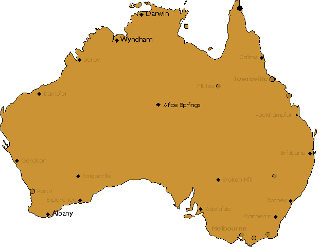 Carte de l'Australie