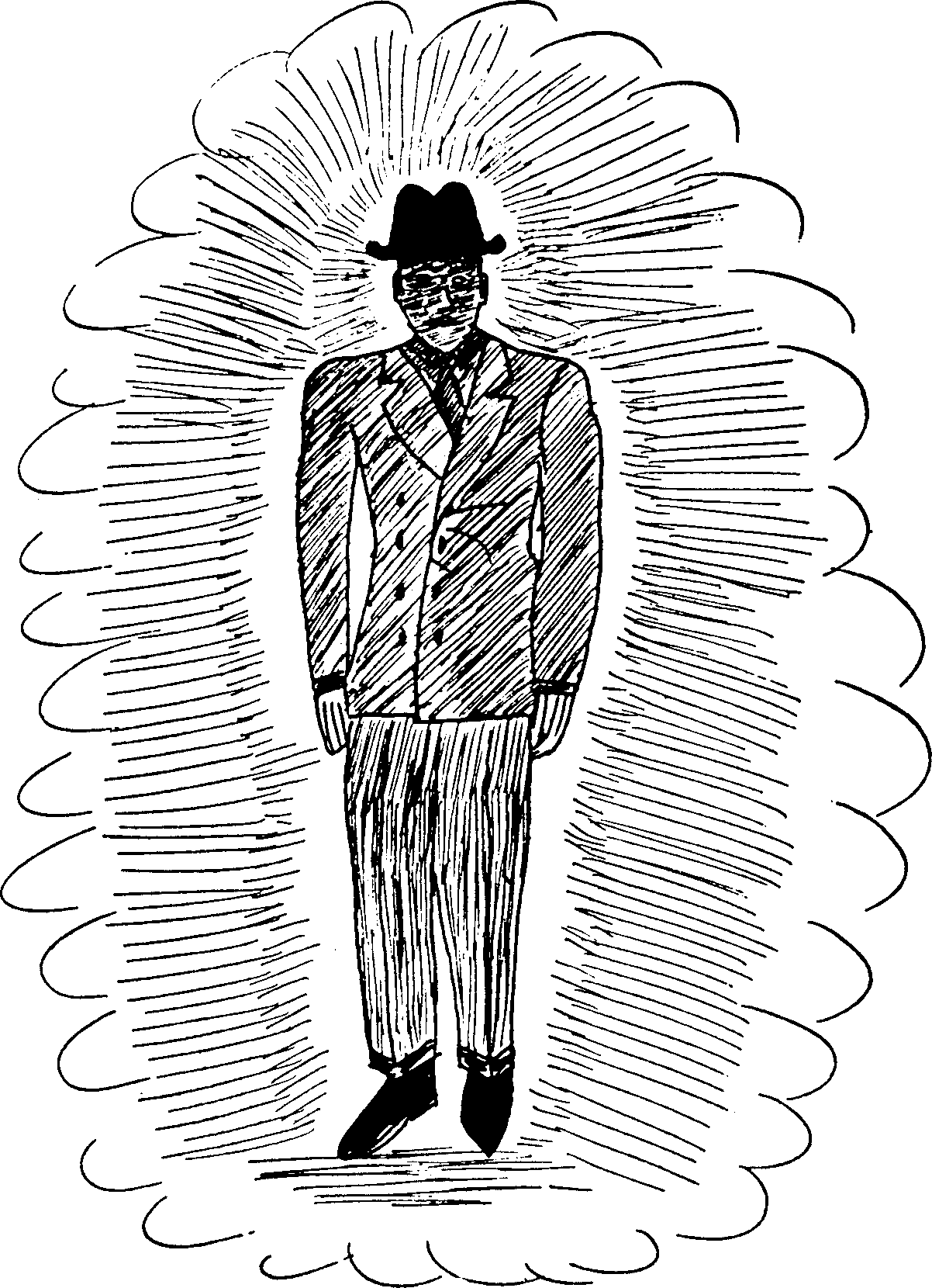 Dessin de Albert Bender représentant sa vision d'un MIB