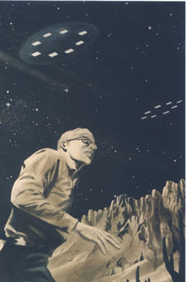 Dessin retraçant l'observation de Tombaugh