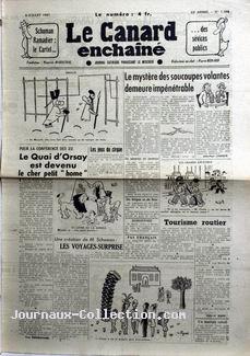 Le Canard Enchaîné n° 1394 du 9 juillet, pour qui Le mystère des soucoupes volantes demeure impénétrable