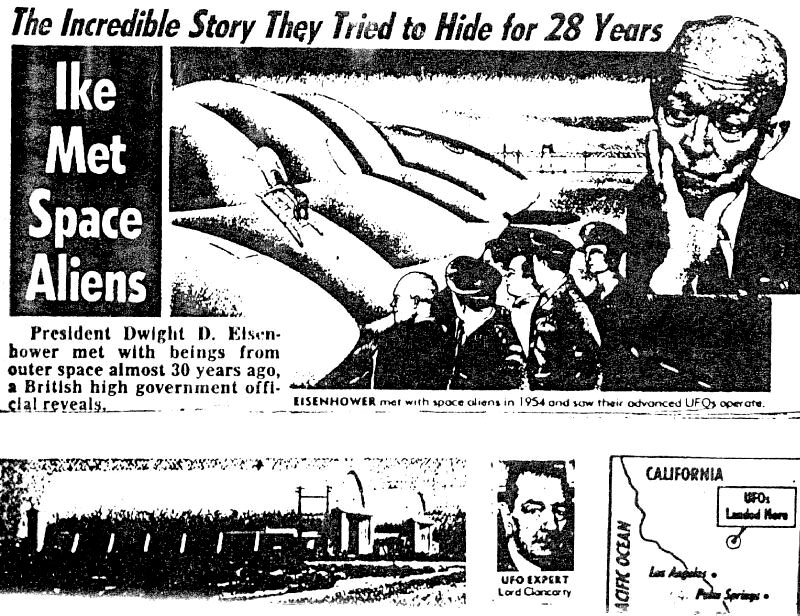 Article sur l'histoire de la rencontre d'Holloman en 1982, relatée par Lord Clancarty