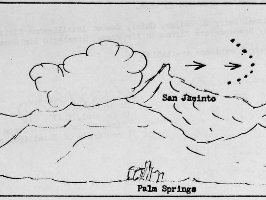 Croquis de l'observation du 29 depuis Palm Springs