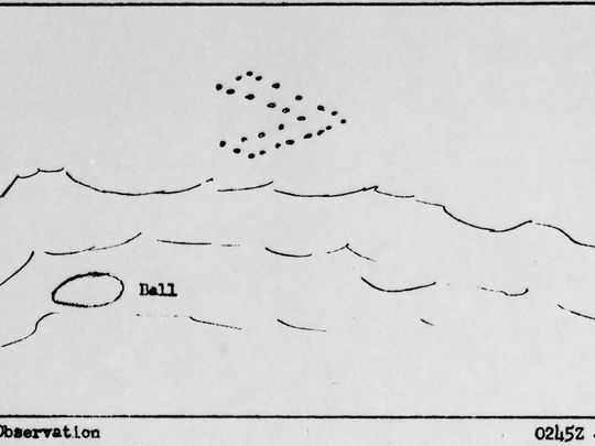 Croquis de l'observation du 29 depuis Palm Springs