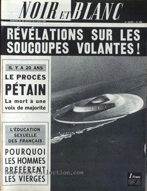 Noir et Blanc n° 1065 du 29 juillet, titrant Révélations sur les soucoupes volantes !