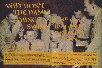 Les officiers de l'Air Force en 1952 ont mis en place une batterie de 200 cameras à travers le pays en    réponse à un grand nombre d'observations. À partir de la gauche sont : le capitaine R. L. James, expert en radar ; le major-général Roger Ramey, directeur adjoint des opérations ; l'auteur, le capitaine    Edward Ruppelt; le major-général John A. Samford, directeur du renseignement aérien ; le colonel Donald    L. Bowan, et l'expert civil B. L. Griffing.